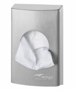 Hygiënezakjesdispenser (plastic) RVS anti-fingerprint coating | Met 1 mm gelaste kap - Wings